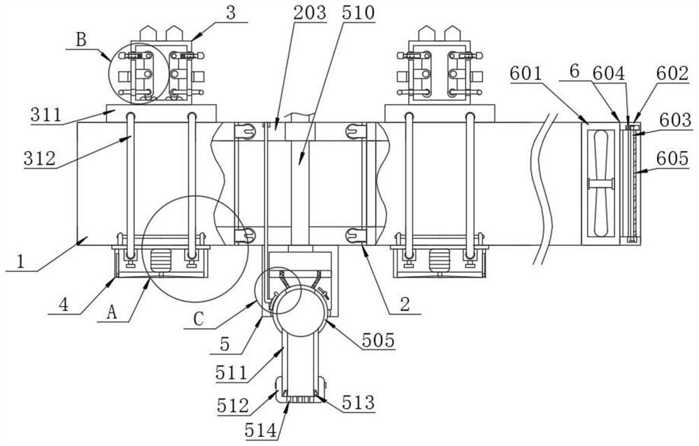 Ventilation device for tunnel construction