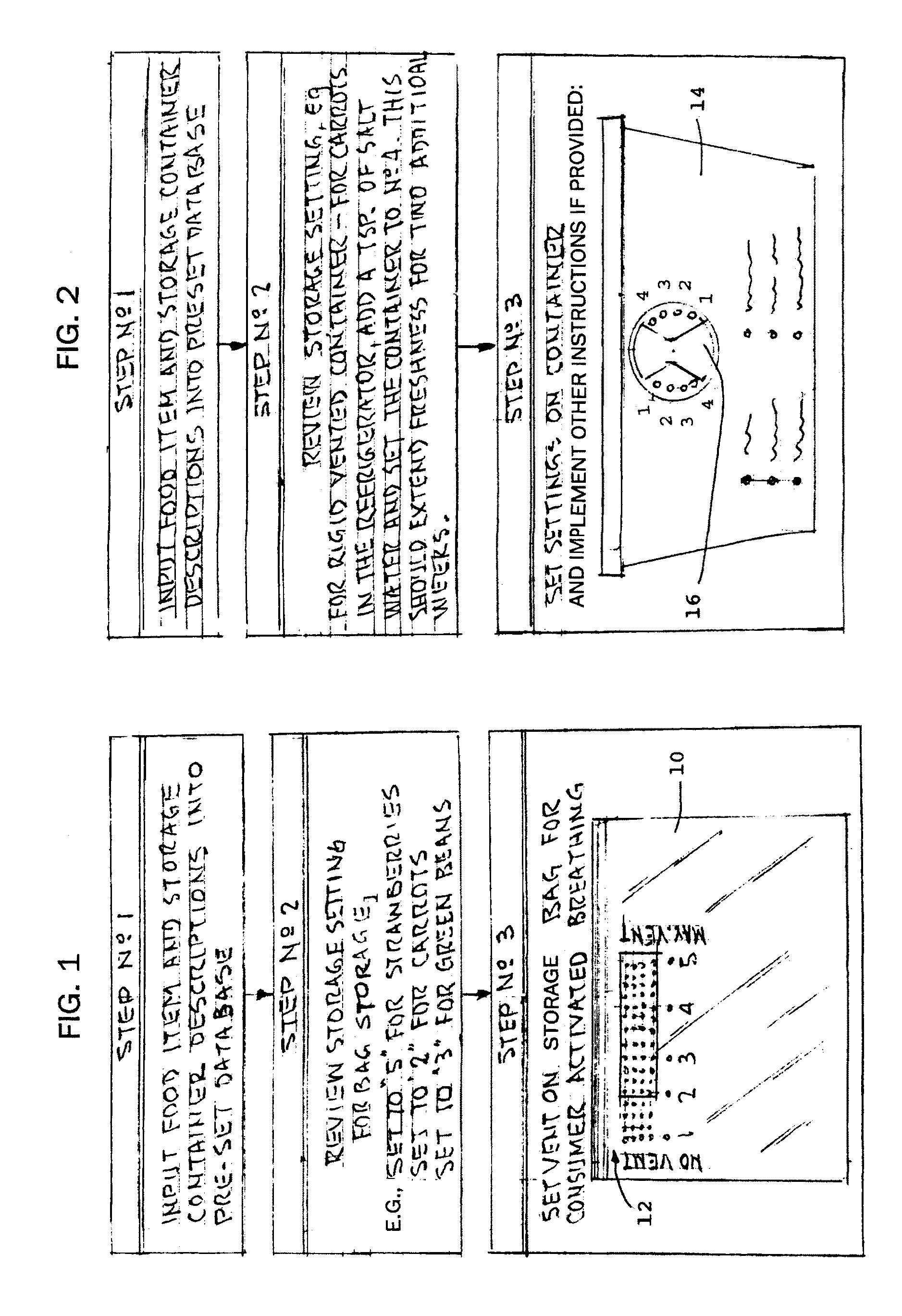 Method for computer evaluation of containers and food to obtain optimum storage and/or use