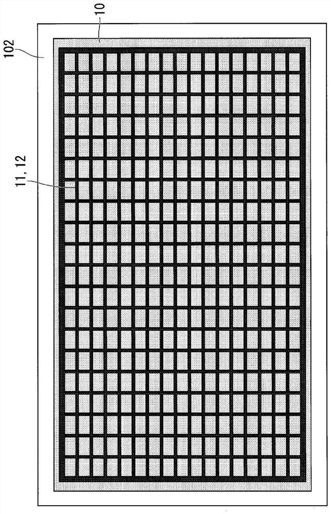 Black matrix substrate and display device equipped with black matrix substrate