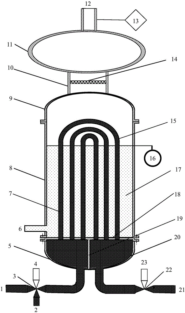 U-shaped-row-tube type fused salt steam generating device and method