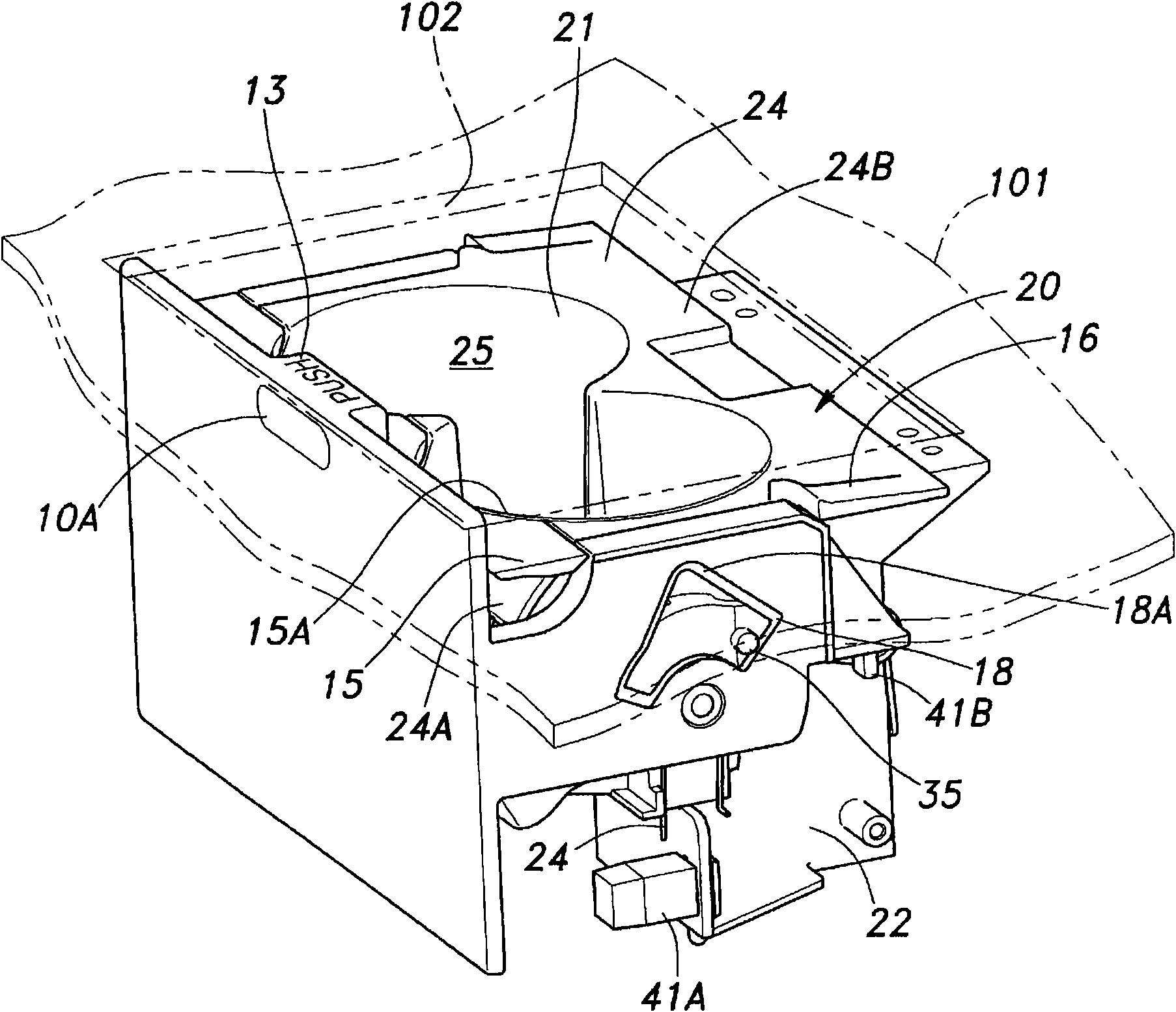 Lid opening and closing device