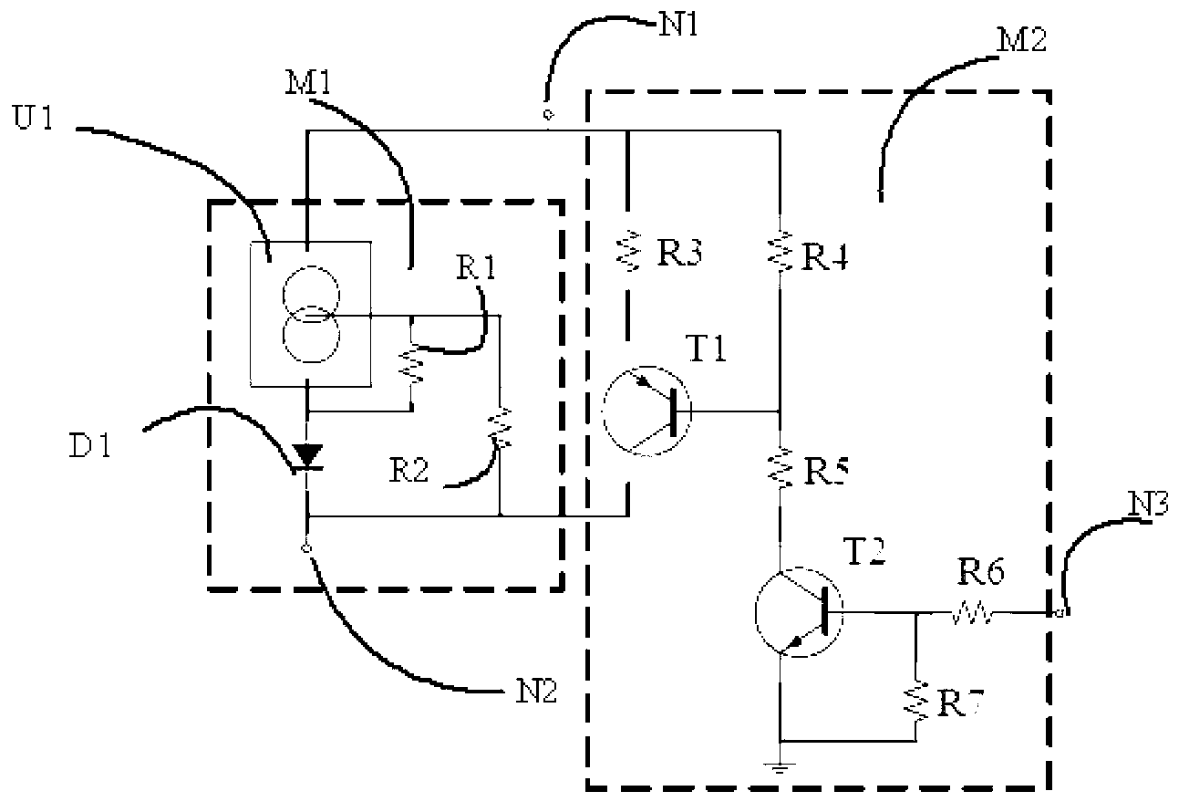 Gas detector for two-wire system displaying through digital tube