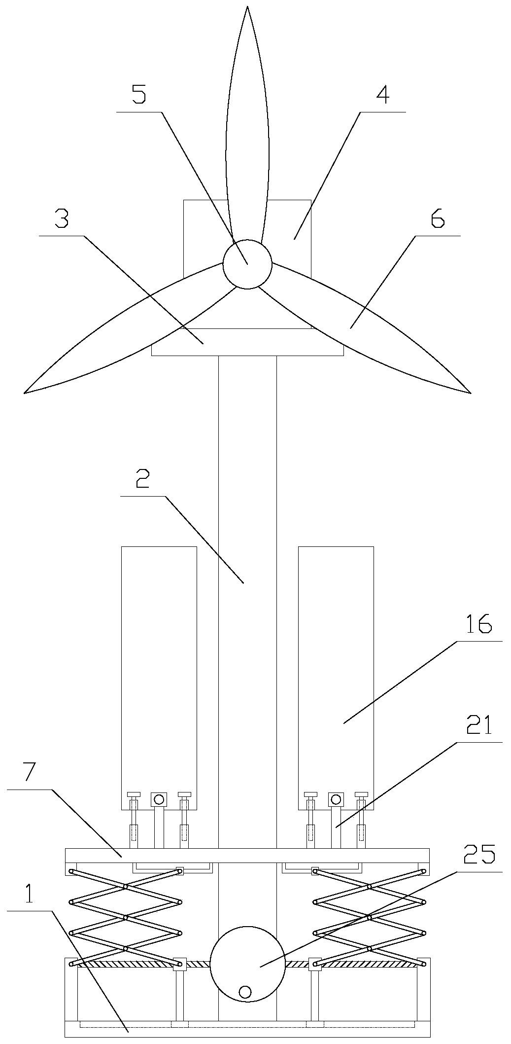 A wind turbine with high power generation efficiency that is easy to clean