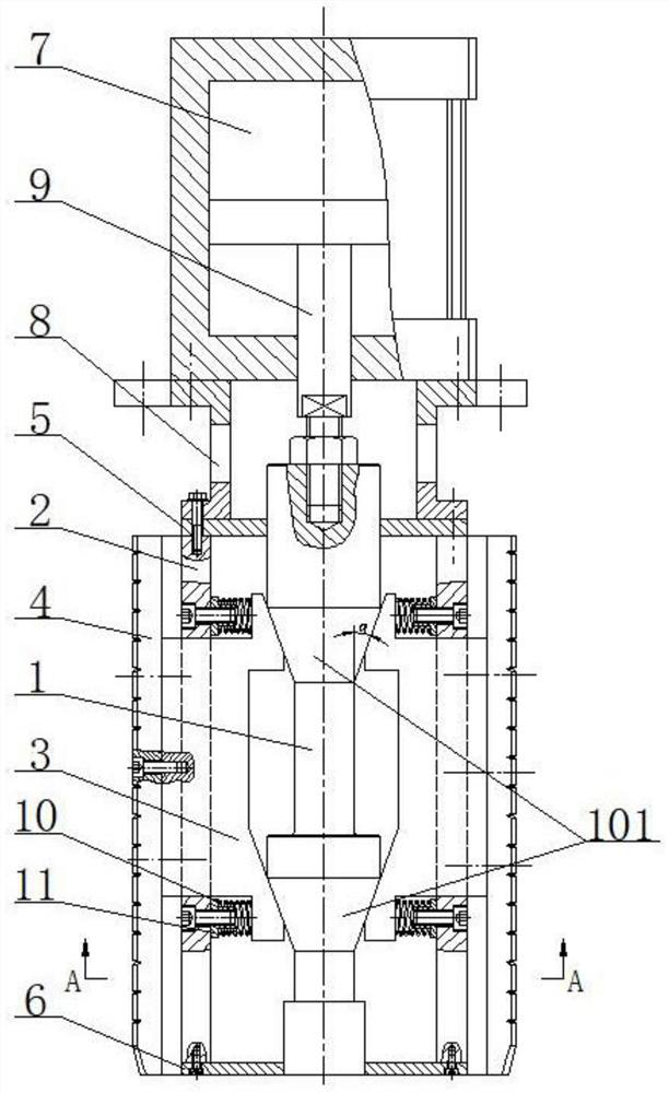 Special tool for internal expansion type hoisting of motor stator core and working method of special tool