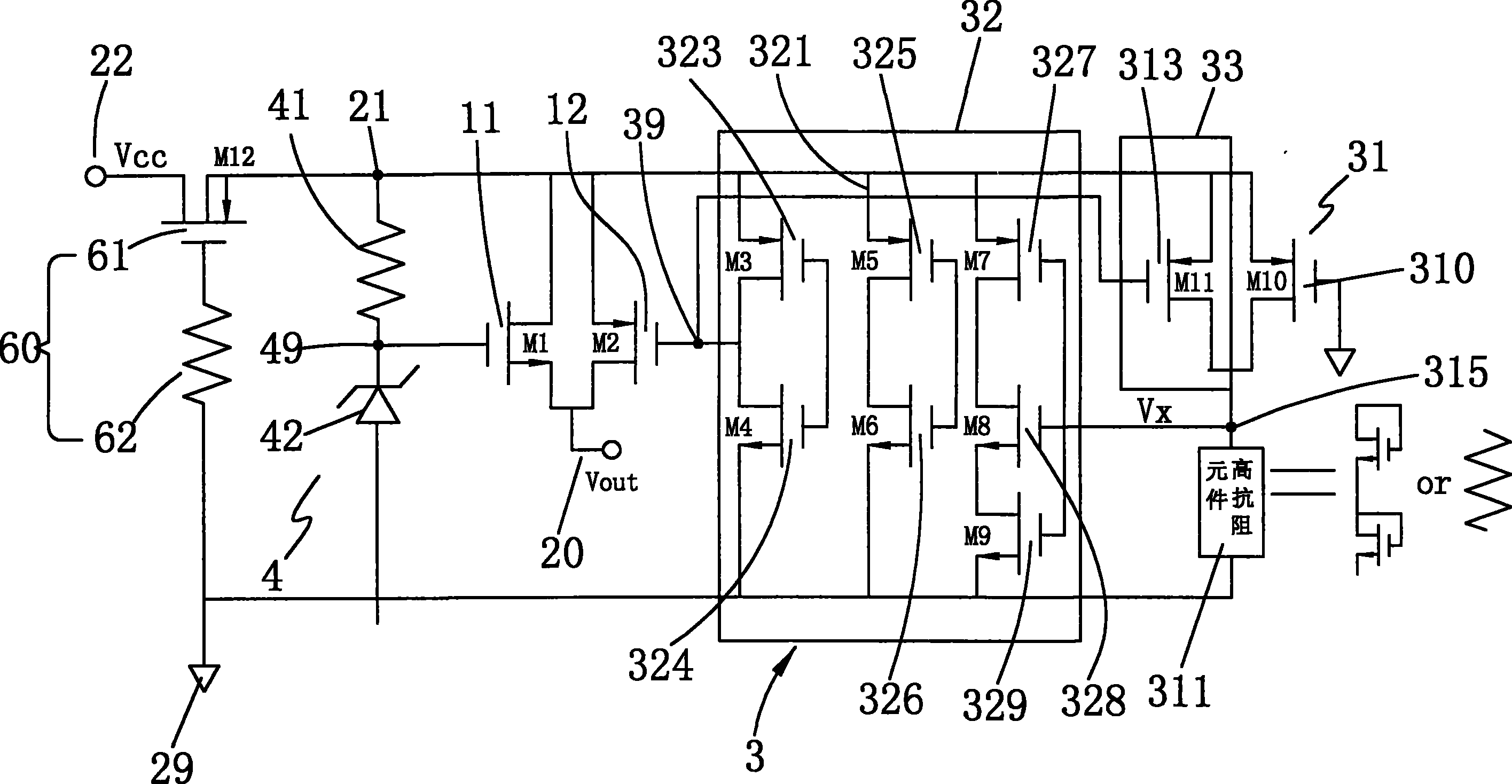 Low-voltage starting circuit capable of bearing high voltage and having reverse-phase protection function