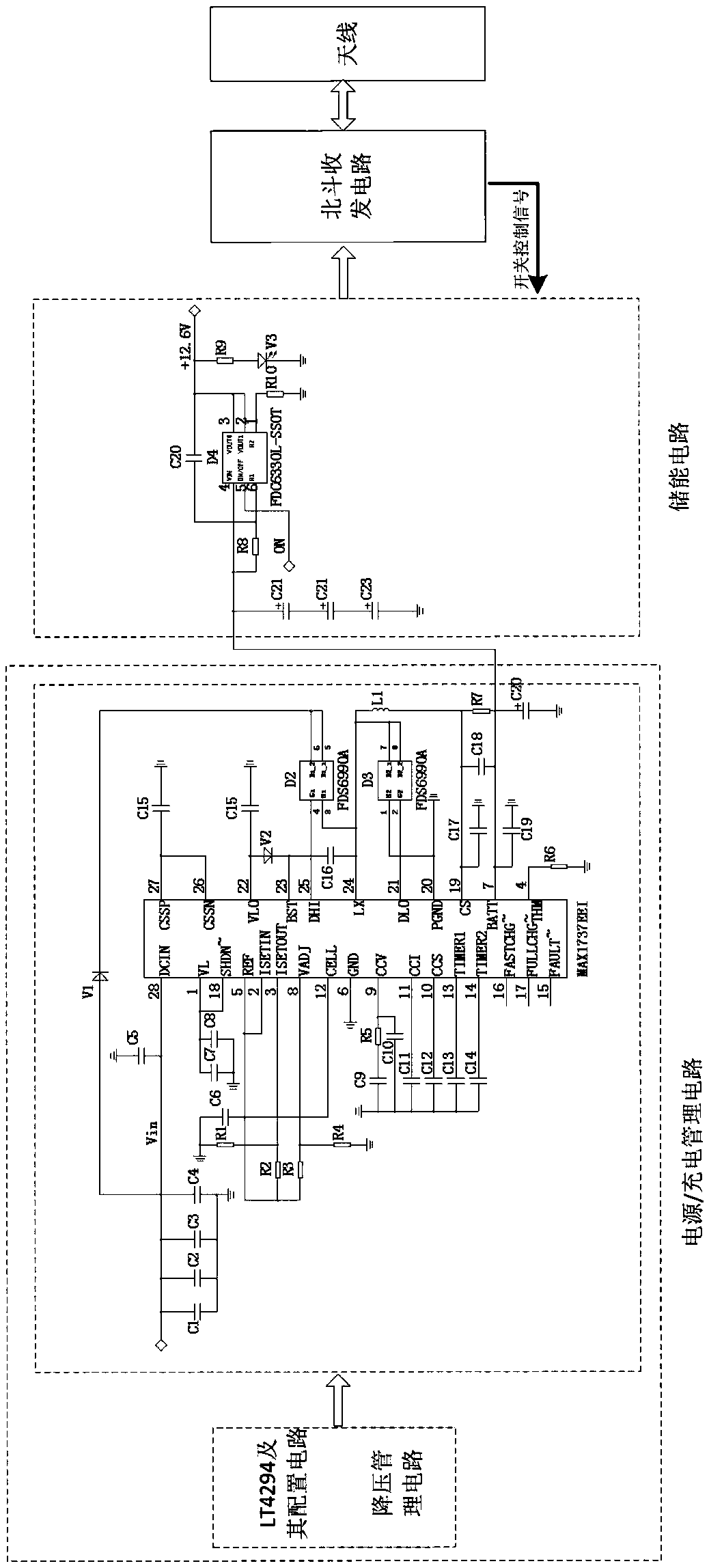 Beidou message communication terminal for one-cable access network