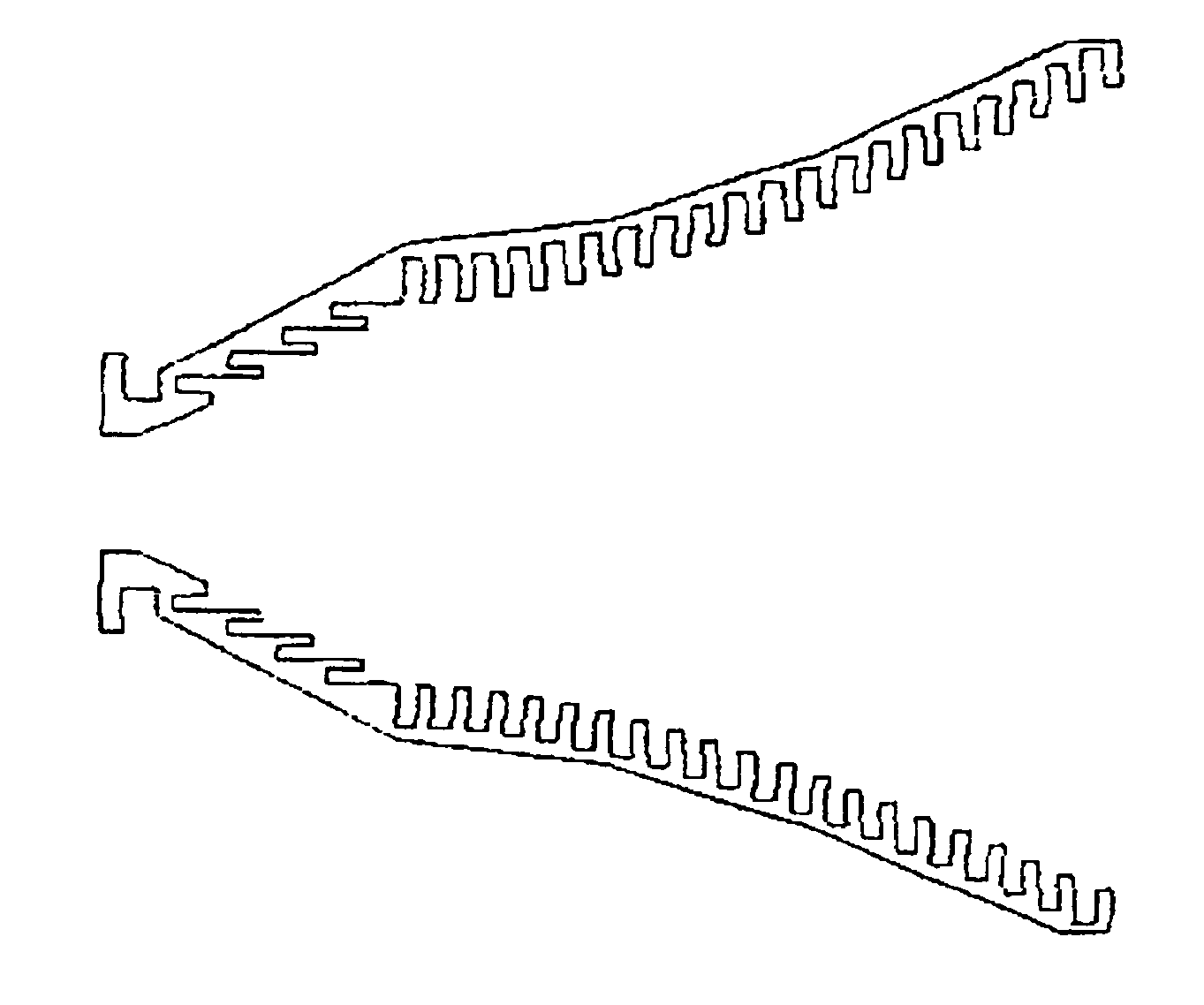 Horn antenna combining horizontal and vertical ridges
