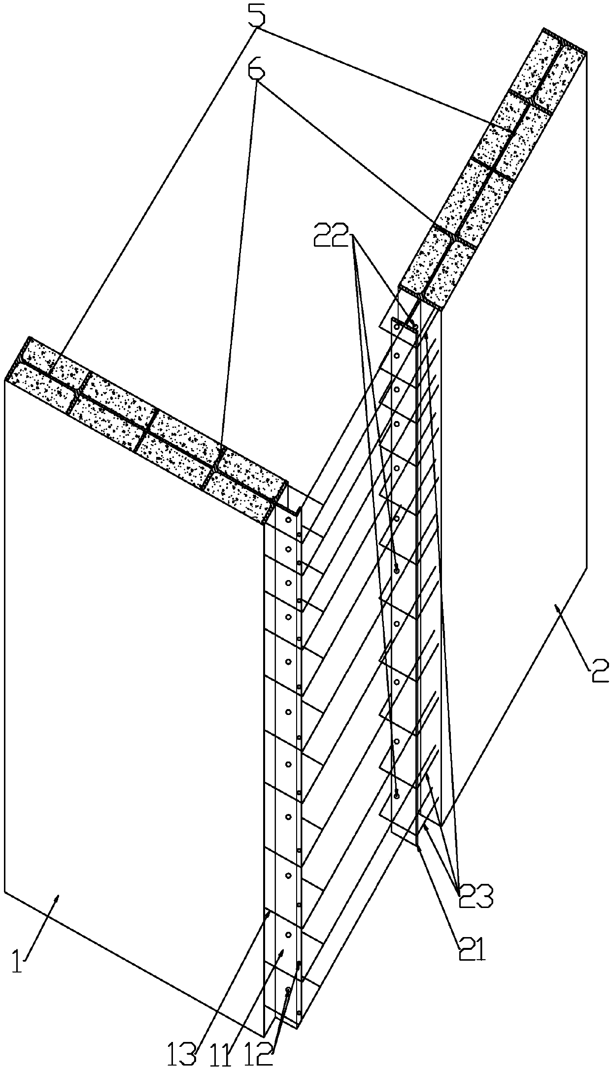Fabricated composite wall connecting method
