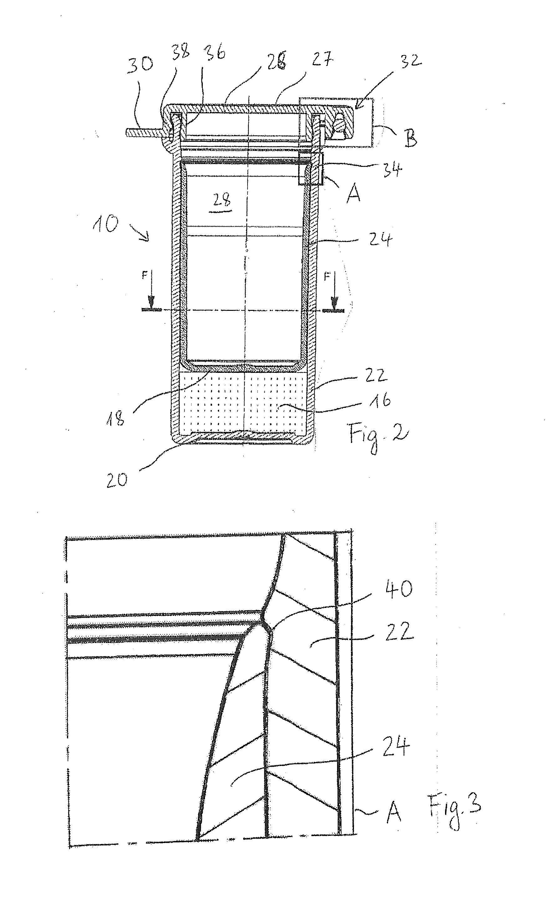 Container for receiving moisture sensitive goods