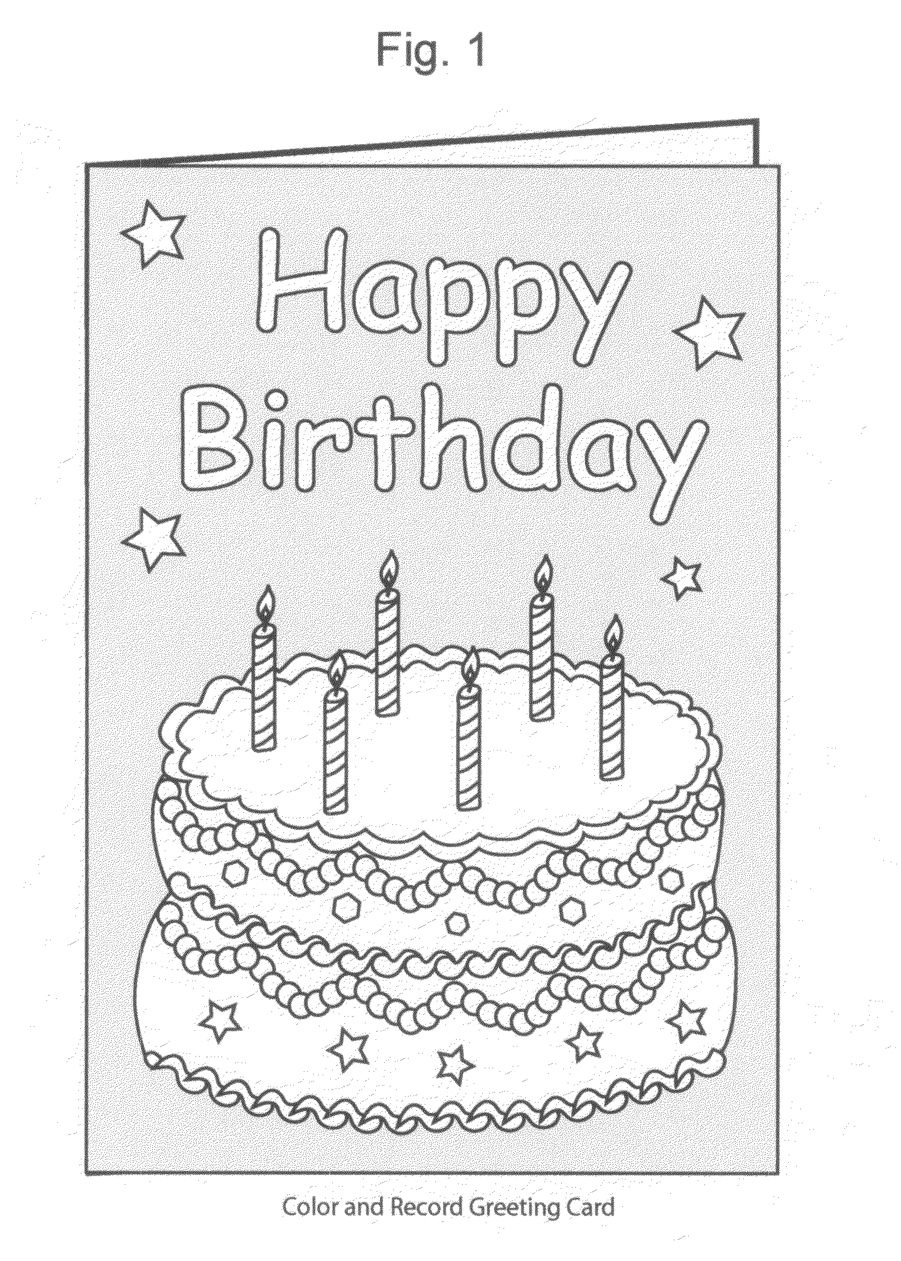 Greeting card that is colored or decorated and has a recording and playback device built into the card