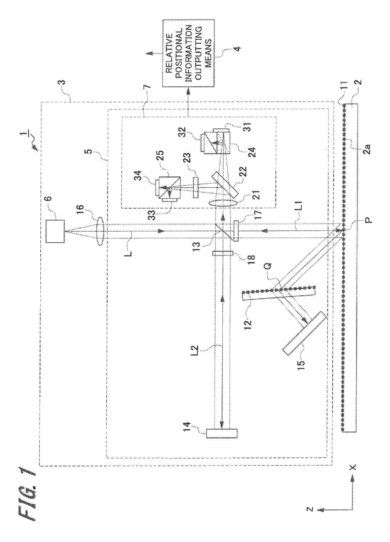 Displacement detecting device with controlled heat generation