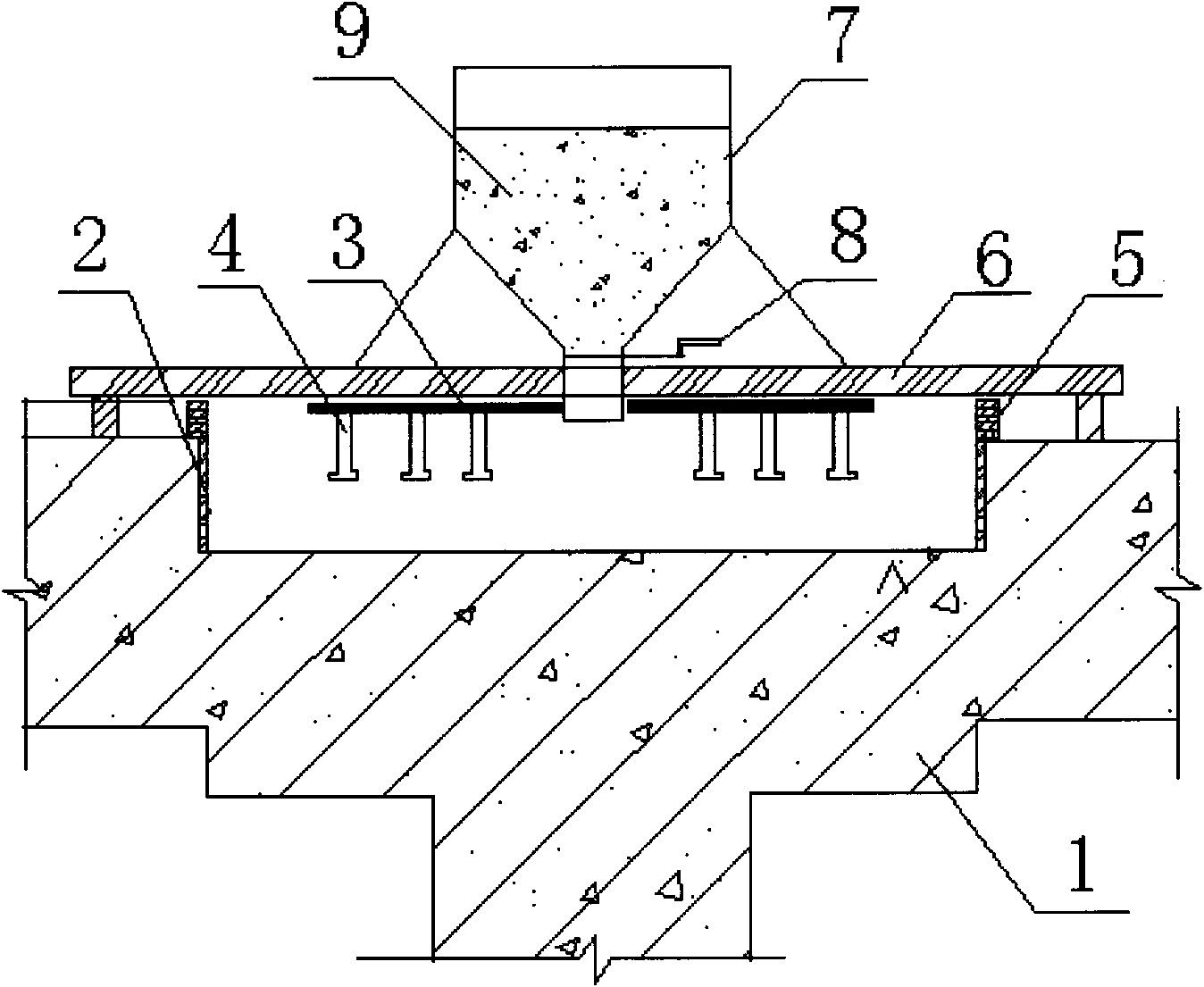 Construction process for installing elastic slippage shock isolation support