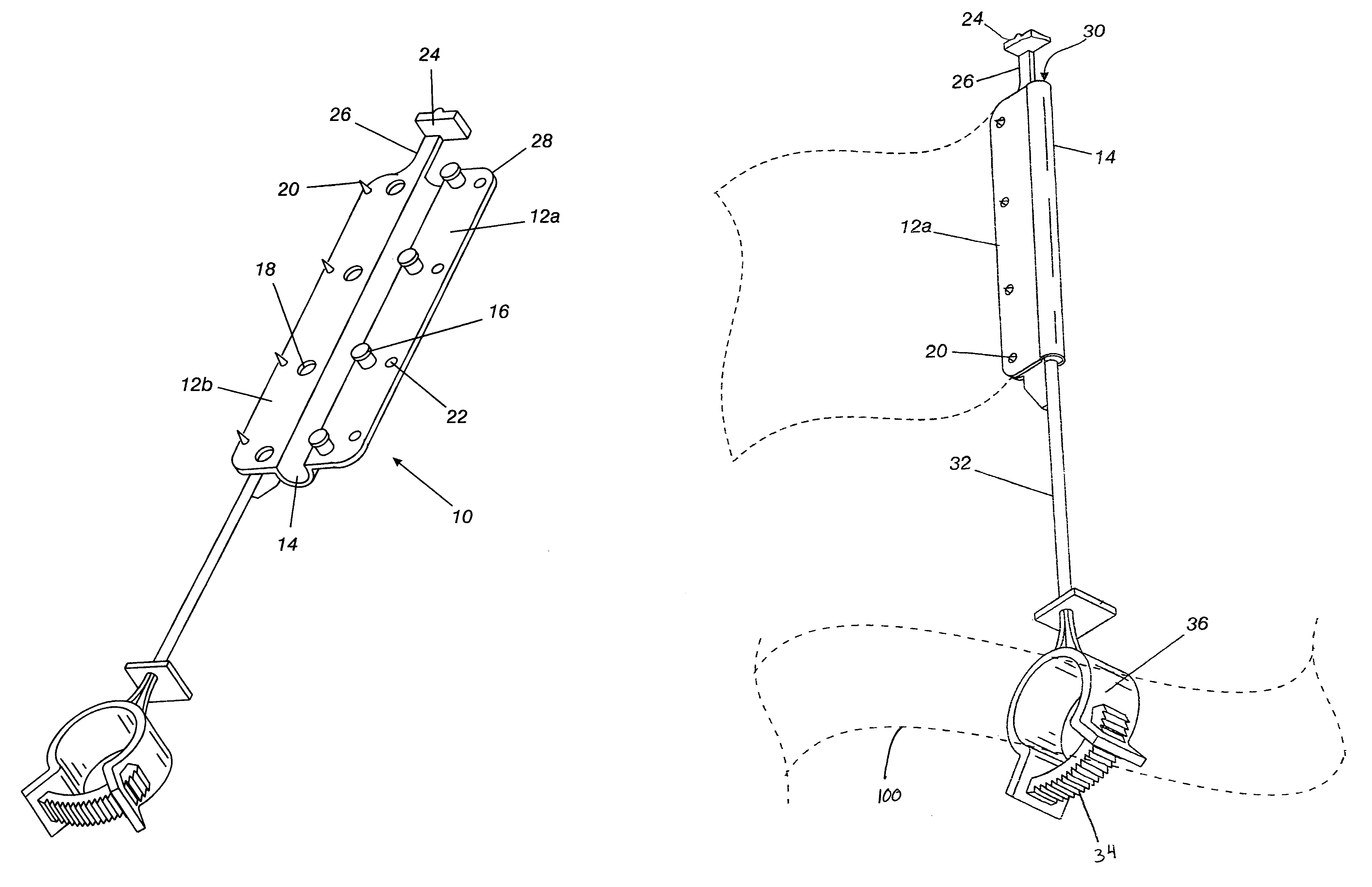 Flag clamping device