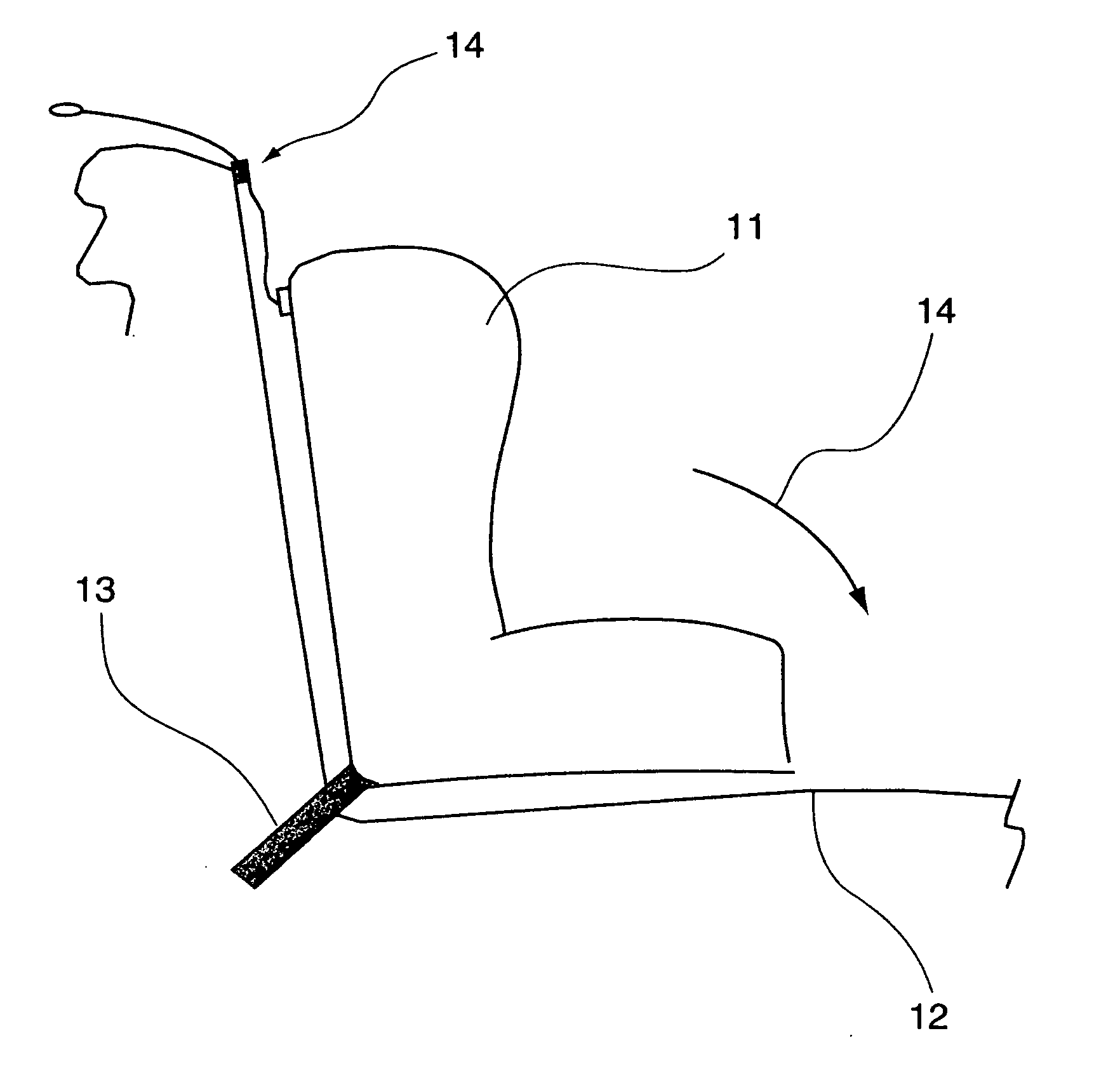 Child seat linking device in a motor vehicle with tension indicator, and corresponding child seat