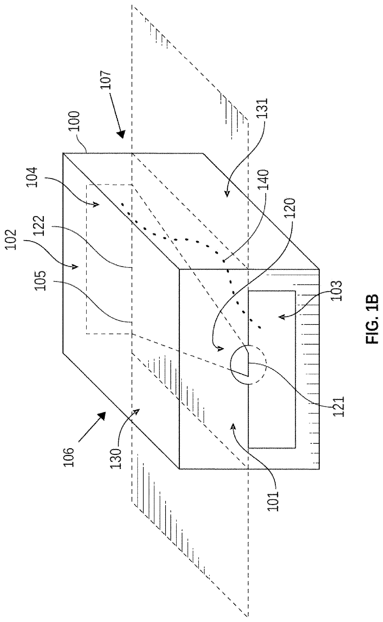 Waveguide transition between front and rear windows connected by a tapered plate to form upper and lower chambers that define an energy path through the transition