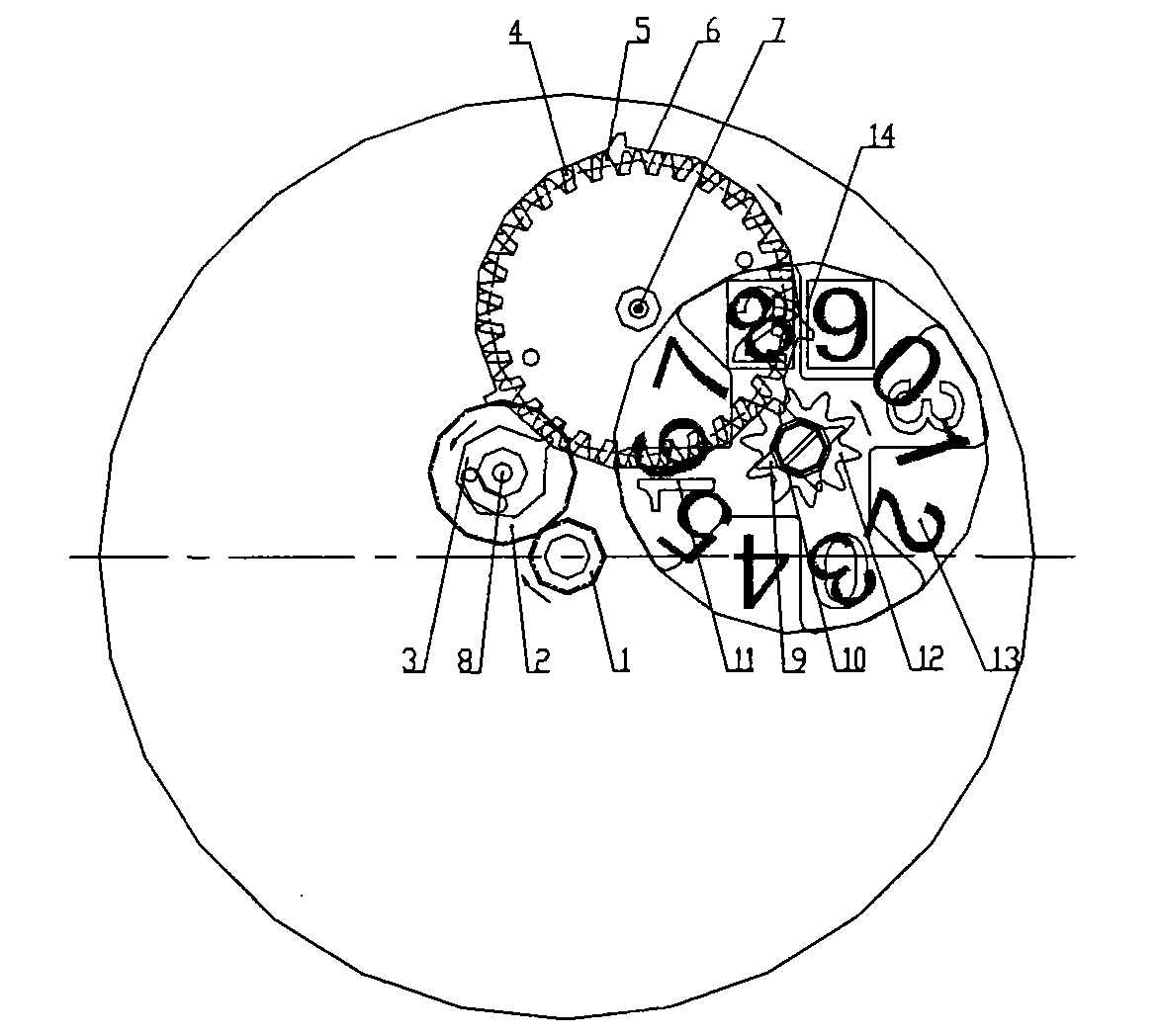Coaxial big-calendar display mechanism of a watch