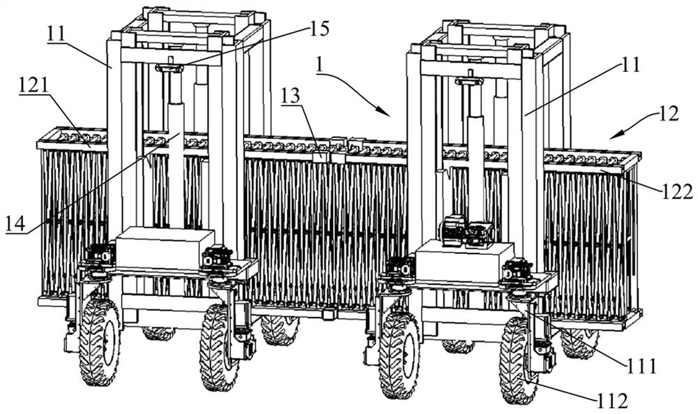 Retractable and portable spraying device, spraying vehicle and self-adaptive field spraying method