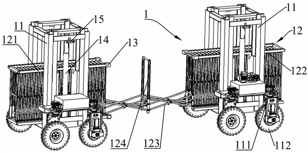 Retractable and portable spraying device, spraying vehicle and self-adaptive field spraying method