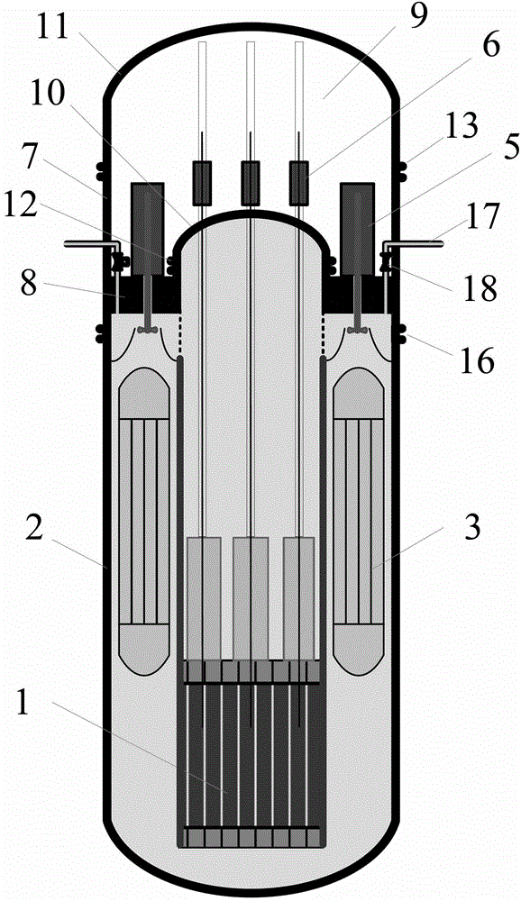 Integral reactor with top double-layer structure