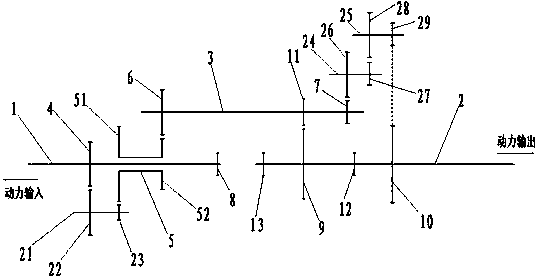 Transmission device capable of widening gearbox speed ratio range