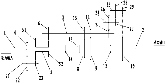 Transmission device capable of widening gearbox speed ratio range