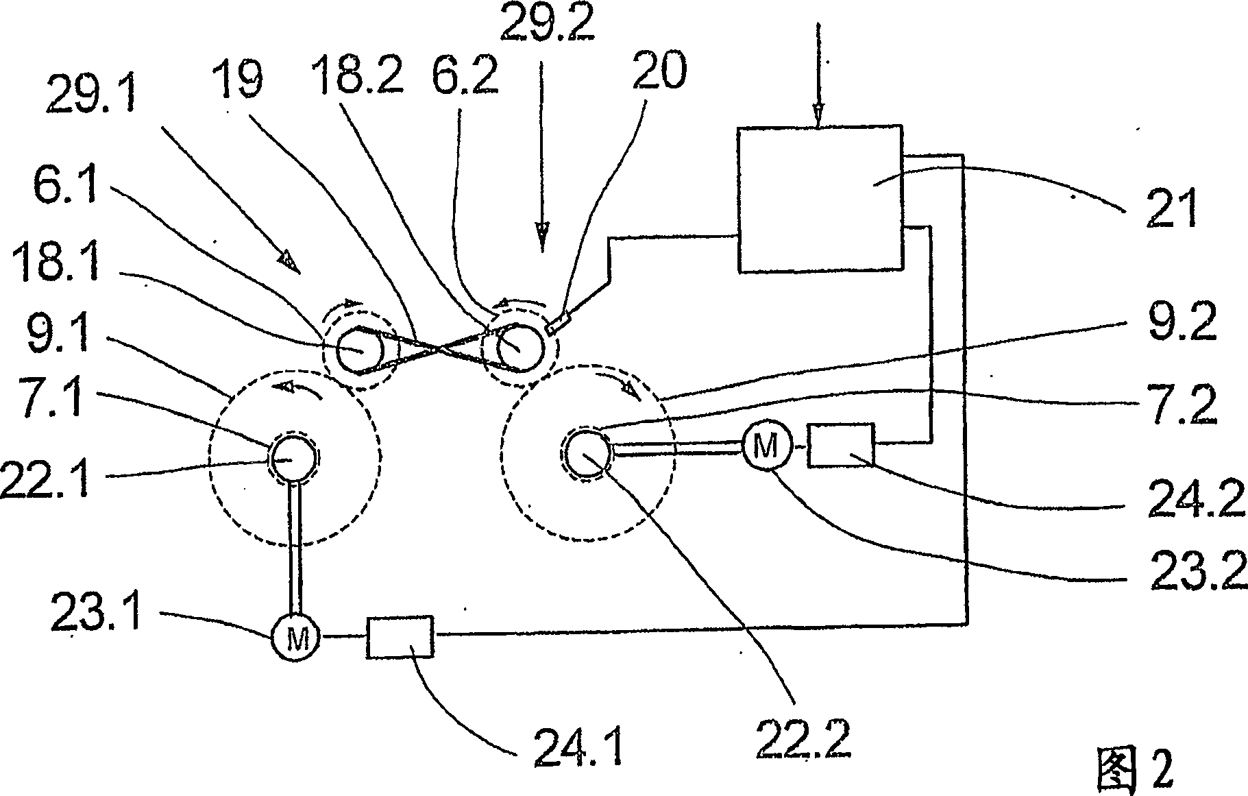 Method and device for winding several threads