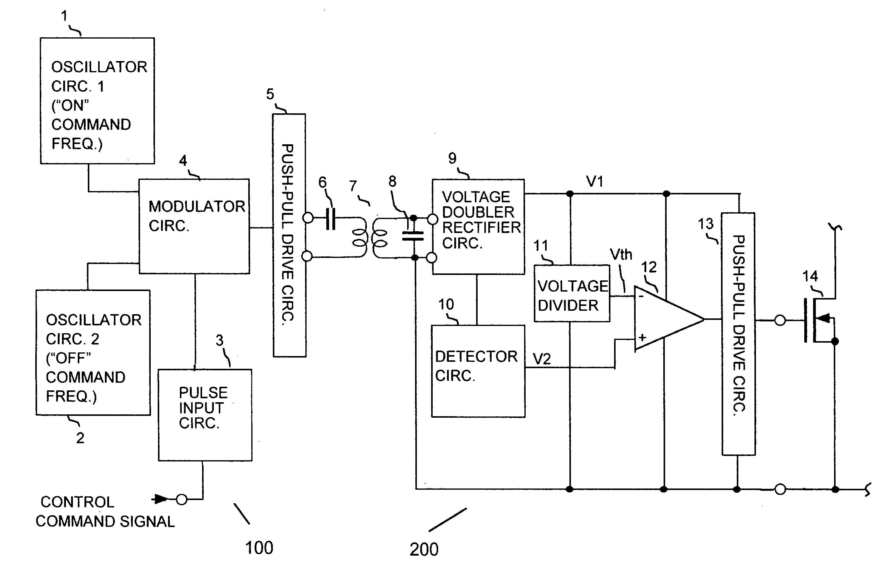 Electrically insulated switching element drive circuit