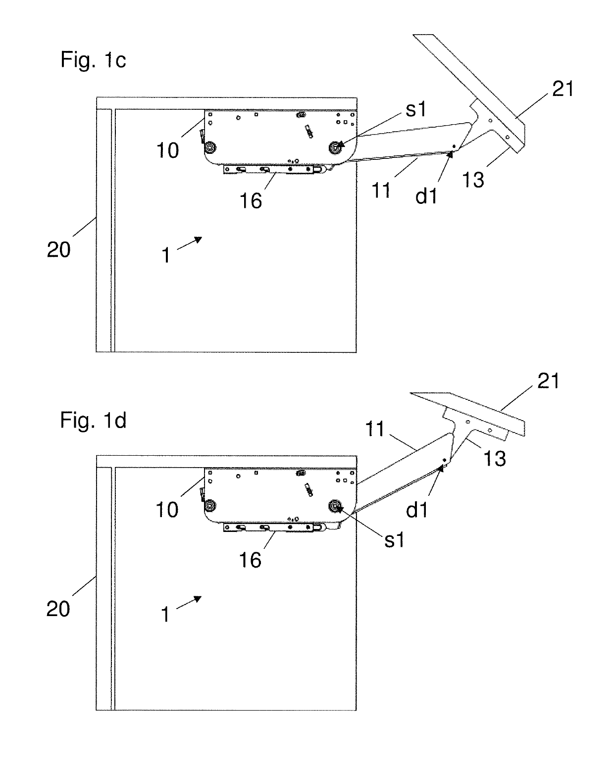 Supporting device for a furniture flap