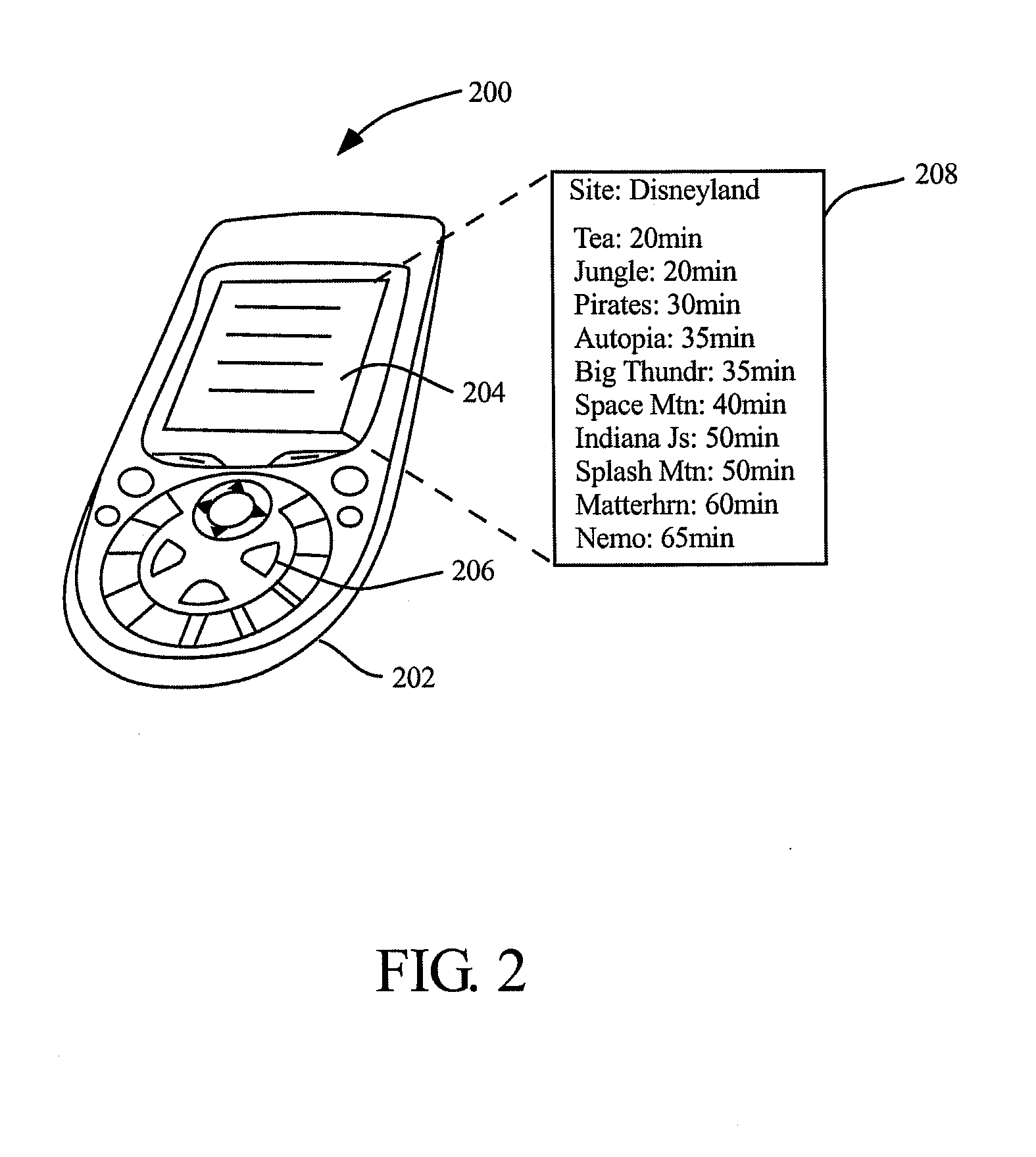 Attraction wait-time inquiry apparatus, system and method