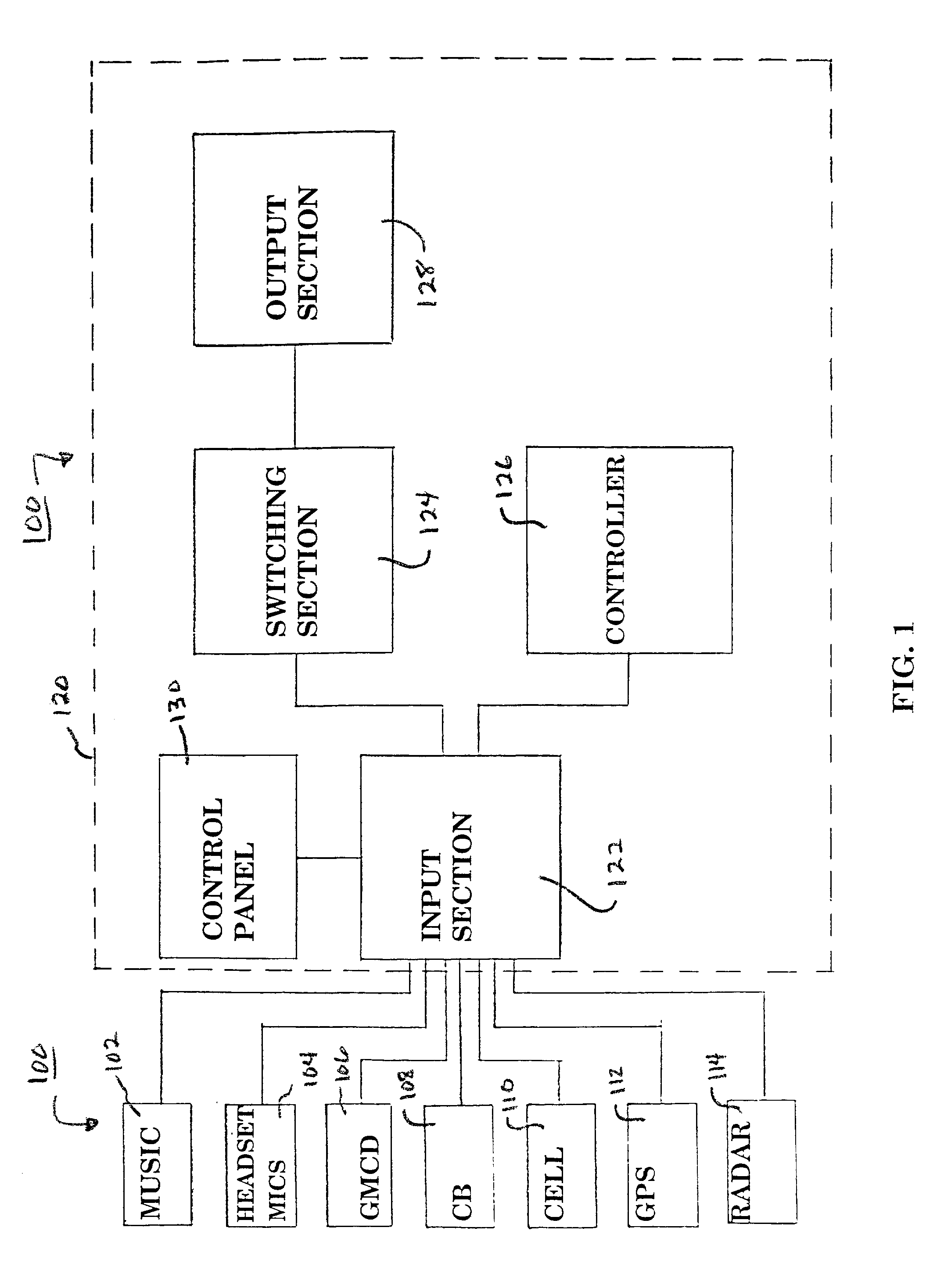 Multi-accessory vehicle audio system, switch and method
