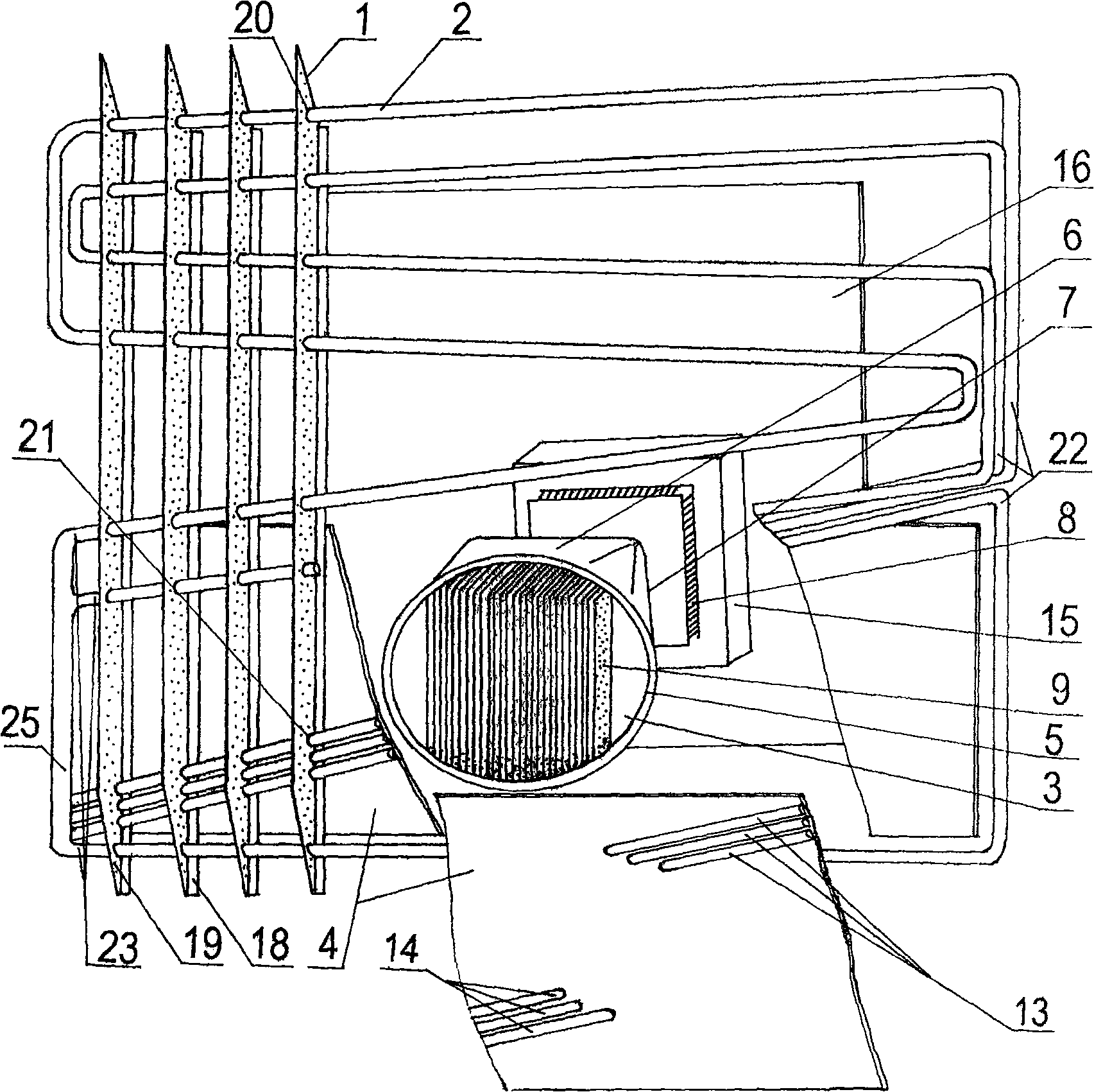Four-element heat radiator