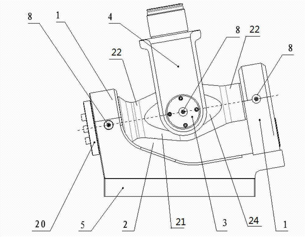 A bearing hinged support