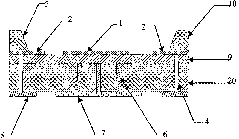LED chip base using diamond film as heat sink material and preparation method