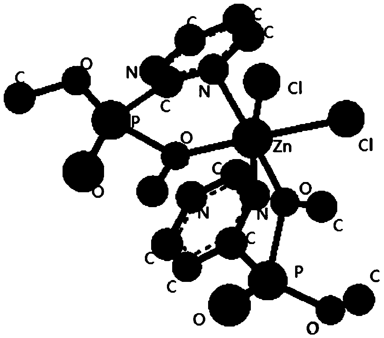 Phosphate-pyrimidine zinc dichloride complex with catalytic performance as well as preparation method and application of phosphate-pyrimidine zinc dichloride complex