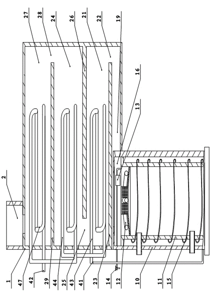 Flue water reverse circulation recovery heat energy furnace