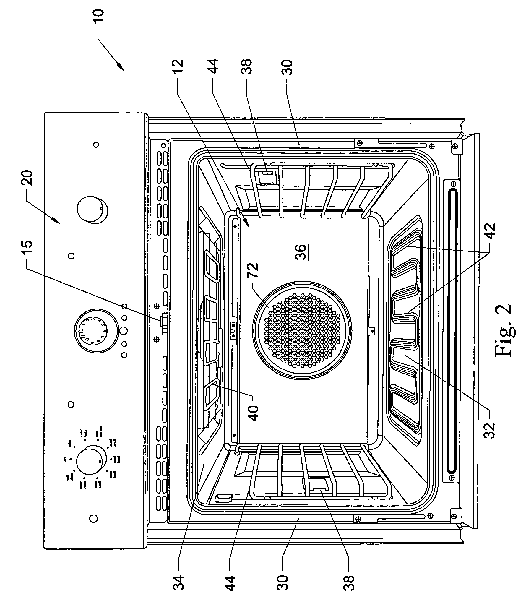 Multi-mode convection oven with flow control baffles