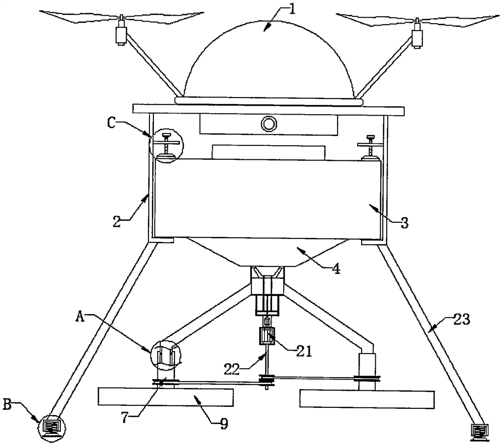 Special aerial seeding device for oilseed rapes
