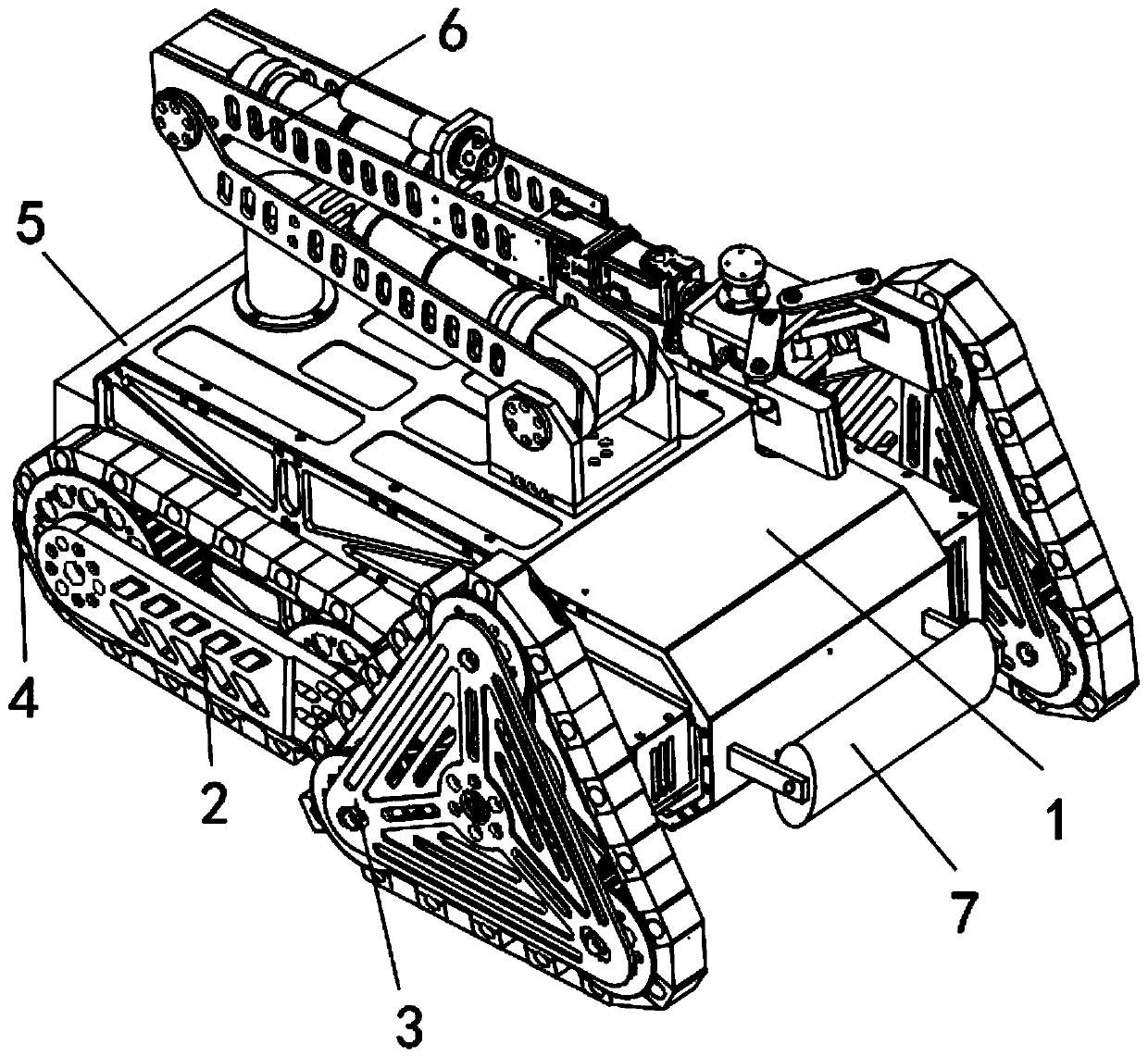 Full-tracked robot for grain processing