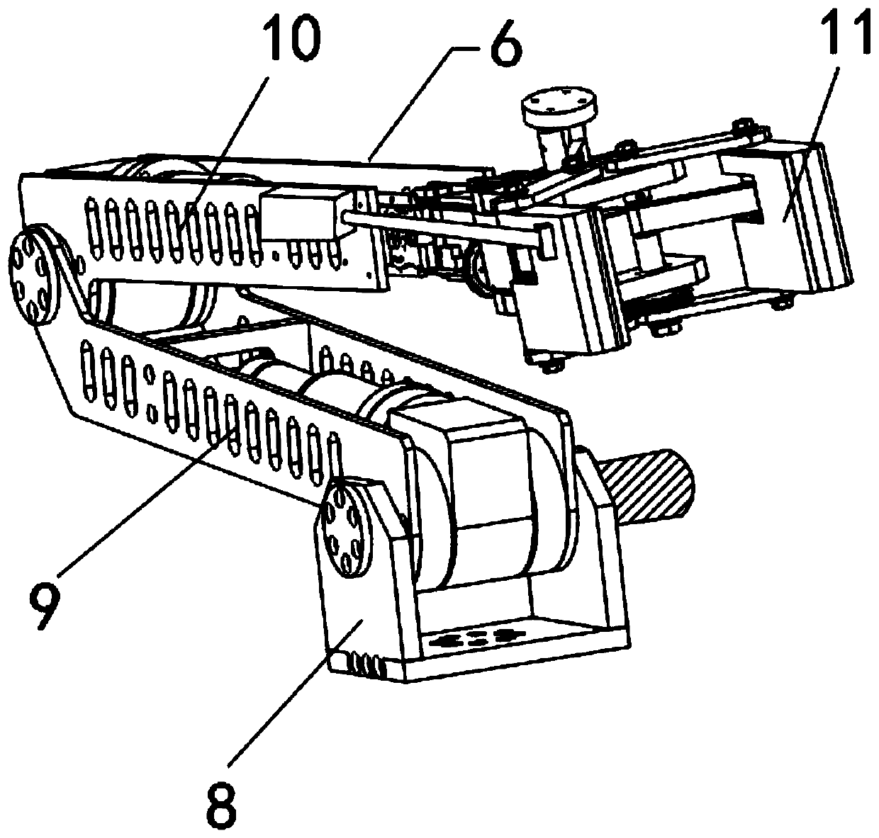 Full-tracked robot for grain processing