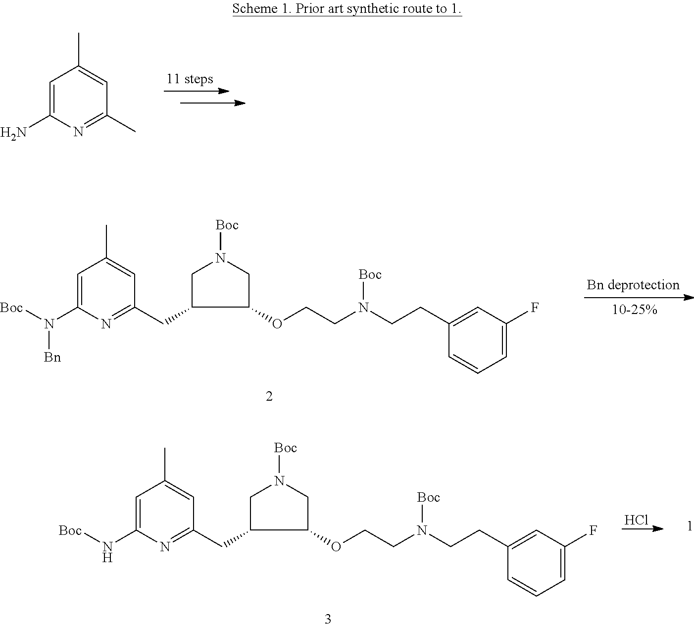 Chiral synthesis of pyrrolidine core compounds en route to neuronal nitric oxide synthase inhibitors