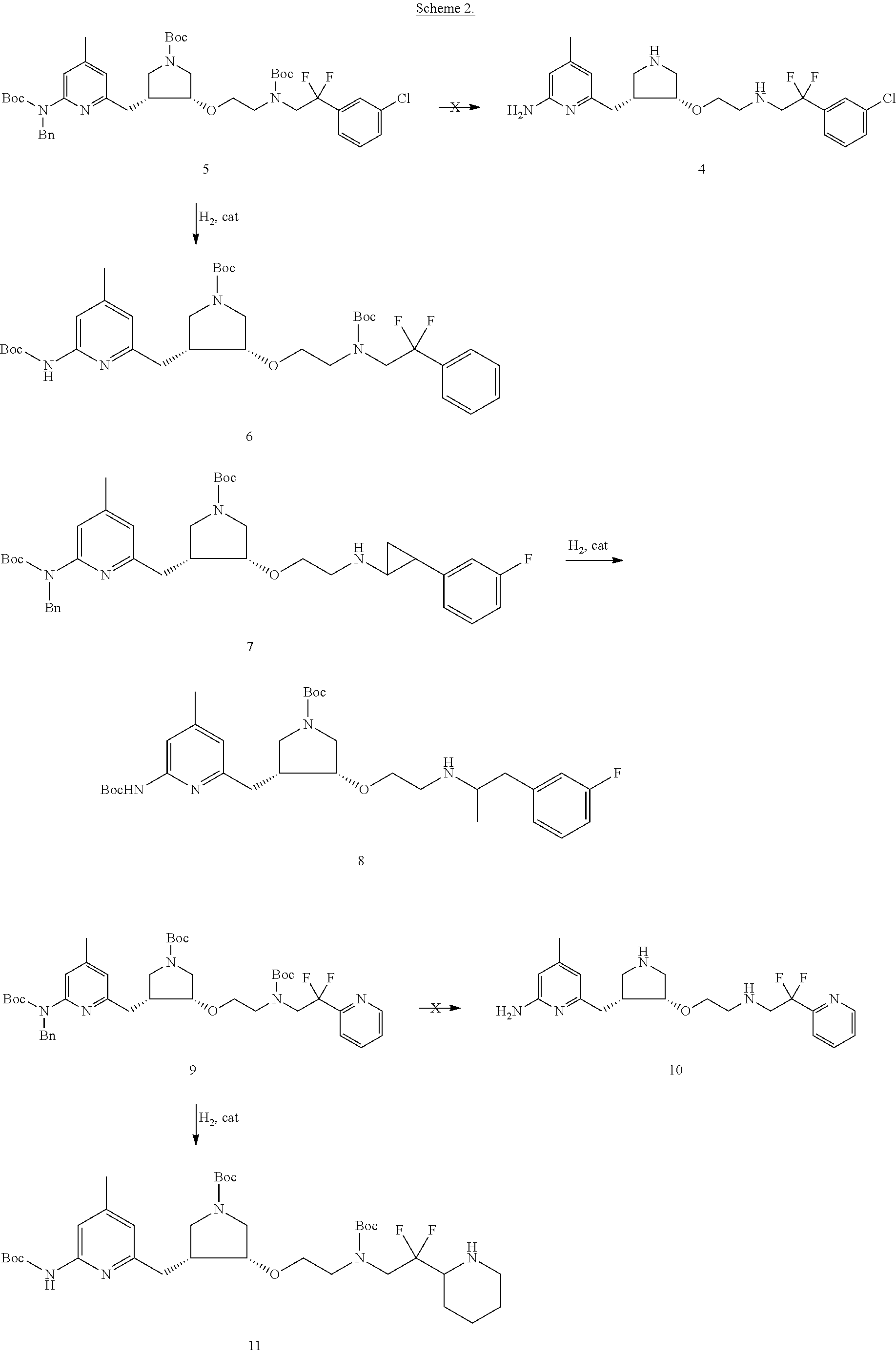 Chiral synthesis of pyrrolidine core compounds en route to neuronal nitric oxide synthase inhibitors