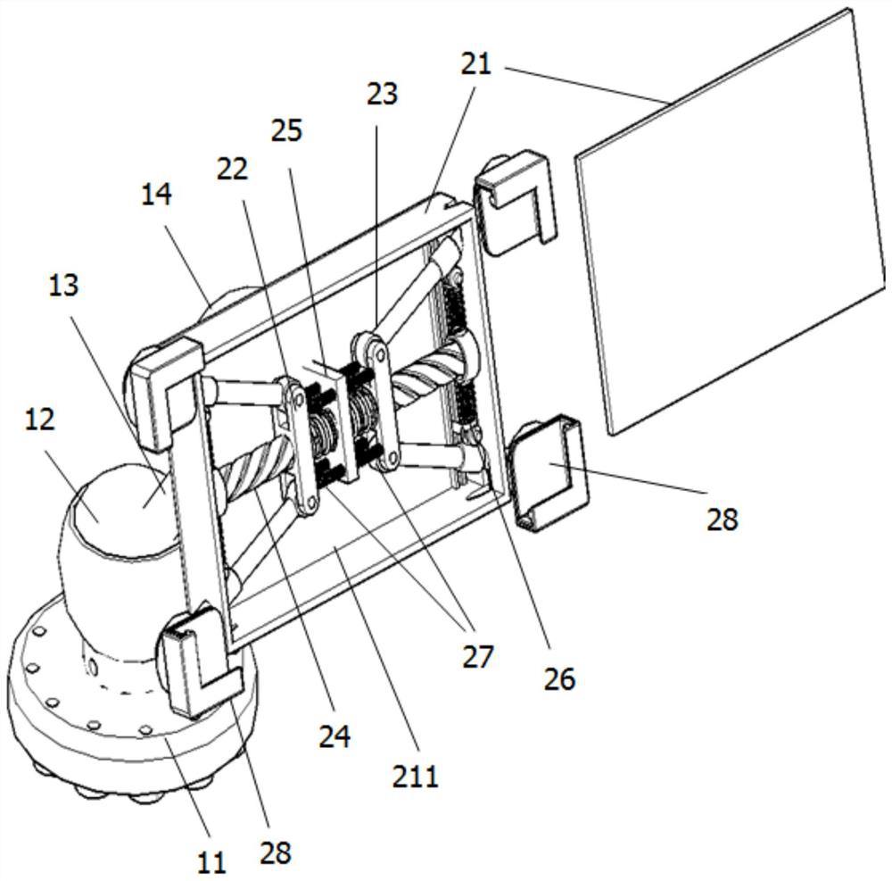 A four-corner locking vehicle-mounted mobile phone holder