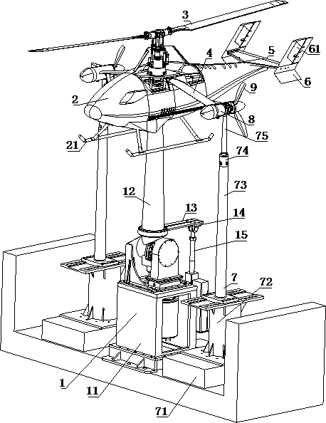 Composite conventional rotor high-speed helicopter combined model wind tunnel test device and method