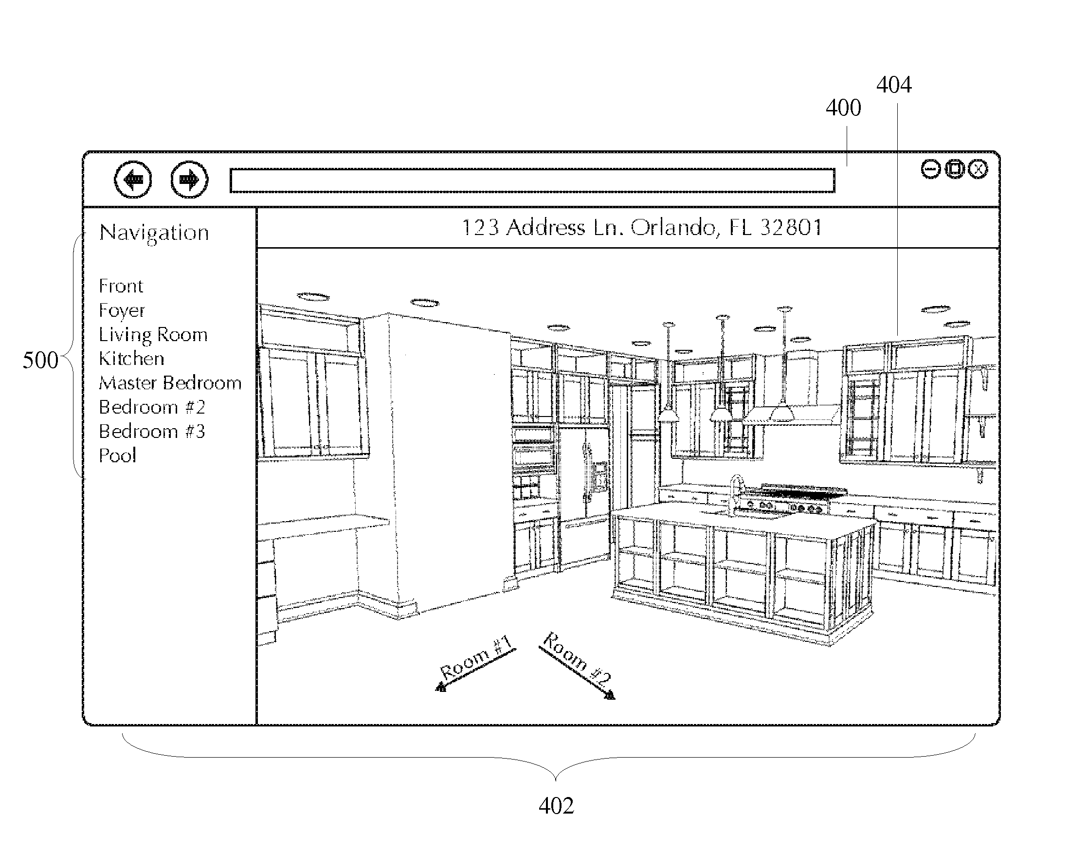 Multi-component method of creating computer models of real estate properties for the purpose of conducting virtual and interactive real estate tours