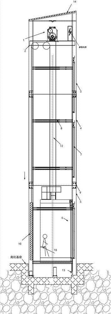 Elevator for existing building and parking garage