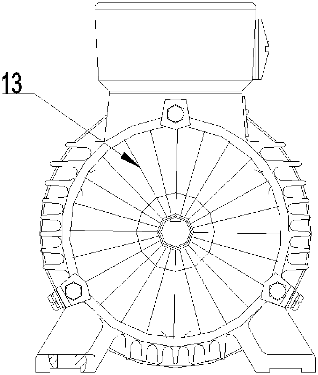 Quickly cooled long-life conical rotor motor
