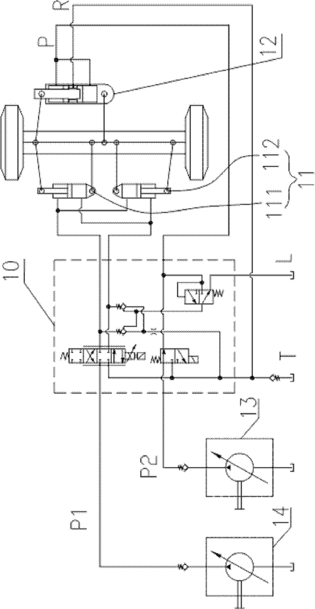 Engineering mechanical vehicle, vehicle steering following control system and vehicle steering following control method