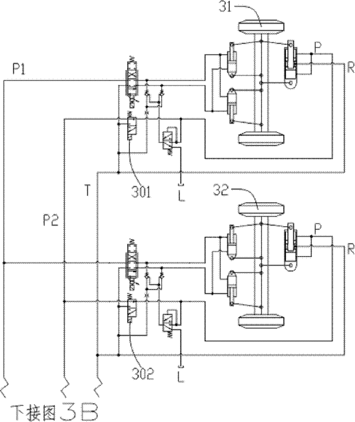 Engineering mechanical vehicle, vehicle steering following control system and vehicle steering following control method