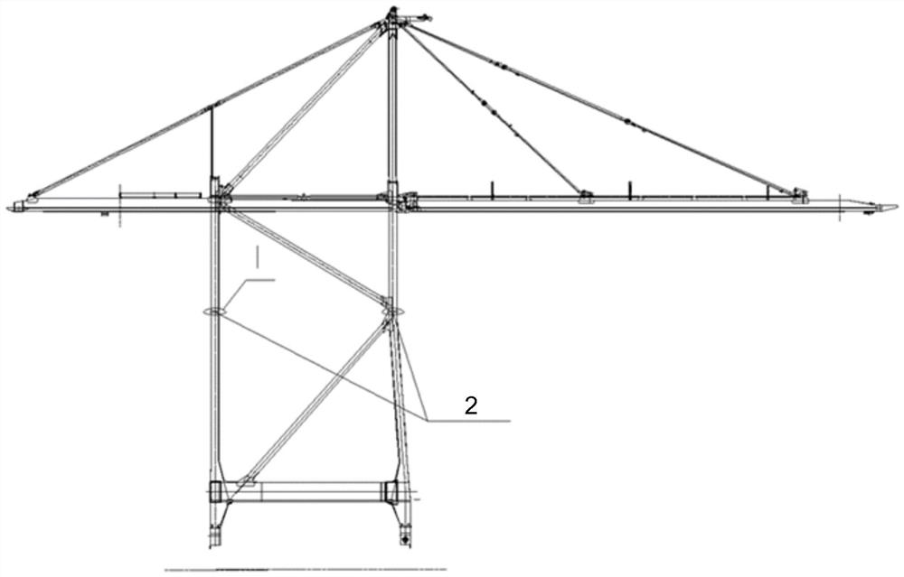 Machining method for stand column flange of quayside container crane