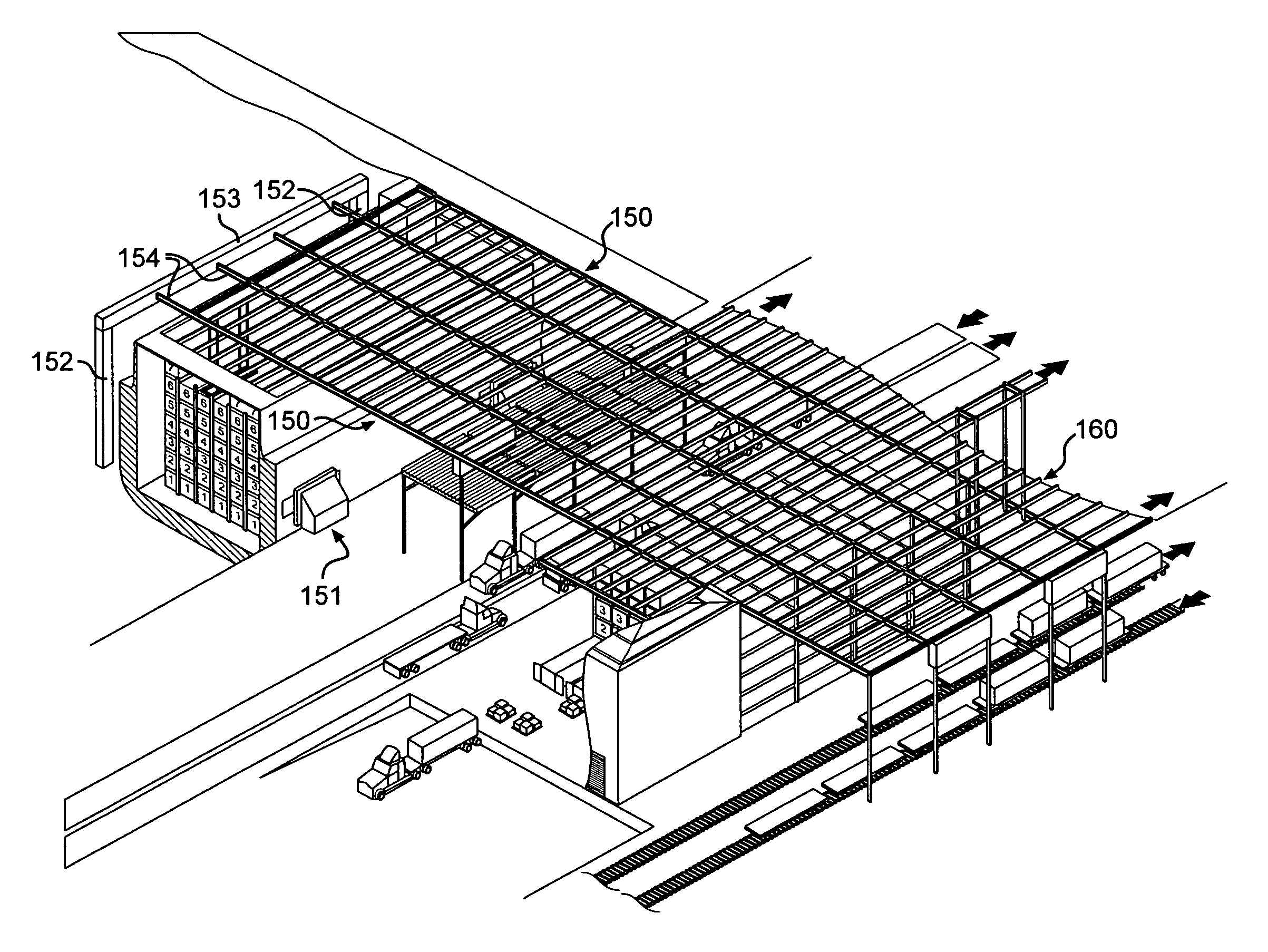 Port storage and distribution system for international shipping containers